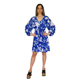 Φόρεμα κοντό βαμβακερό με μανίκια