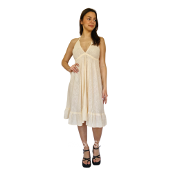 Φόρεμα κοντό βαμβακερό που δένει στο λαιμό