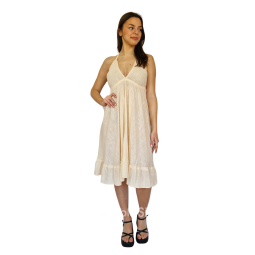 Φόρεμα κοντό βαμβακερό που δένει στο λαιμό