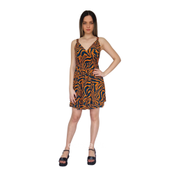 Φόρεμα κοντό βαμβακερό ρεγιόν με τιράντες